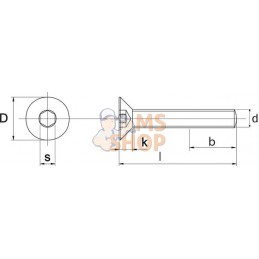 Vis tête fraisée hexagonale creuse M5x70 inox-A2 | KRAMP Vis tête fraisée hexagonale creuse M5x70 inox-A2 | KRAMPPR#981143