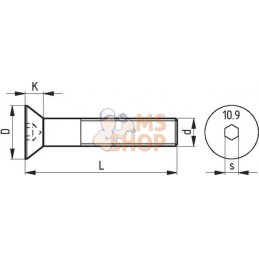 Vis tête fraisée hexagonale creuse M24x100 10.9 n | KRAMP Vis tête fraisée hexagonale creuse M24x100 10.9 n | KRAMPPR#706555