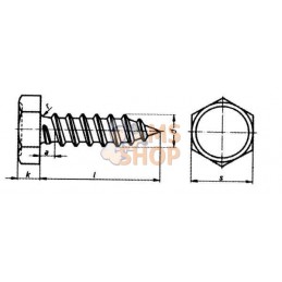 Vis auto-perforante 3,5x16mm, tête hexagonale, DIN 7976C Kramp | KRAMP Vis auto-perforante 3,5x16mm, tête hexagonale, DIN 7976C 