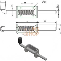 Verrou à ressort zingué | KRAMP Verrou à ressort zingué | KRAMPPR#705791