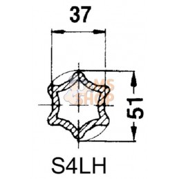 Tube profilé durci étoile S4LH Ø ext. : 51x37x6 mm L : 1,4m Walterscheid | WALTERSCHEID Tube profilé durci étoile S4LH Ø ext. : 