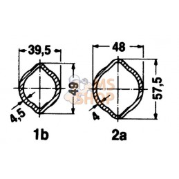 Tube profilé citron 1b Ø ext. : 49x39,5x4,5 mm L : 0.8 m Walterscheid | WALTERSCHEID Tube profilé citron 1b Ø ext. : 49x39,5x4,5