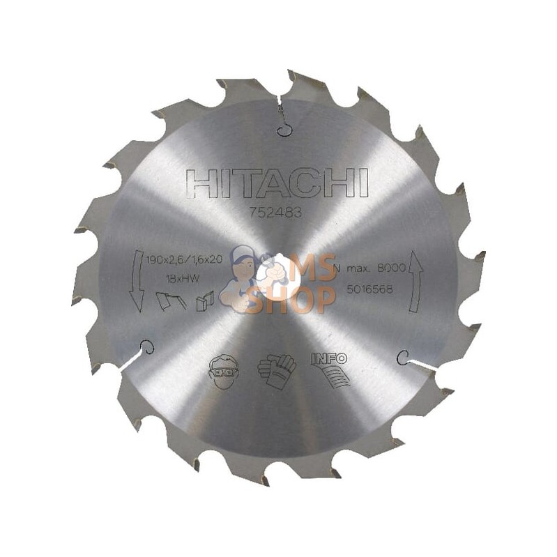 Lame de scie circulaire 190x20 T18 | HIKOKI Lame de scie circulaire 190x20 T18 | HIKOKIPR#612170 Lame de scie circulaire 190x20 T18 | HIKOKI Lame de scie circulaire 190x20 T18 | HIKOKIPR#612170