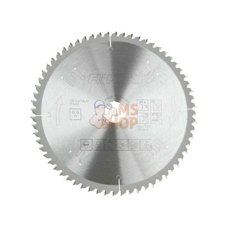Lame de scie circulaire 235x30 T64 Alu | HIKOKI Lame de scie circulaire 235x30 T64 Alu | HIKOKIPR#612160 Lame de scie circulaire 235x30 T64 Alu | HIKOKI Lame de scie circulaire 235x30 T64 Alu | HIKOKIPR#612160