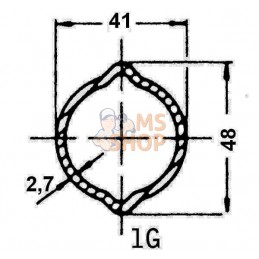 Tube profilé revêtu citron 1G Ø ext. : 48x41x2,7 mm L : 1,4 m Walterscheid | WALTERSCHEID Tube profilé revêtu citron 1G Ø ext. :