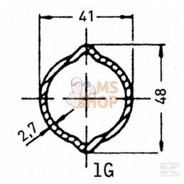 Tube profilé revêtu citron 1G Ø ext. : 48x41x2,7 mm L : 3 m Walterscheid | WALTERSCHEID Tube profilé revêtu citron 1G Ø ext. : 4