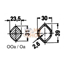 Tube profilé citron Oa Ø ext. : 39x30x2,8 mm L : 2,8 m Walterscheid | WALTERSCHEID Tube profilé citron Oa Ø ext. : 39x30x2,8 mm 
