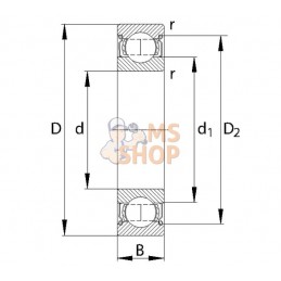 Roulement à billes à gorge profonde 7/8 in"x2 in"x9/16 in", RLS72Z SKF | SKF Roulement à billes à gorge profonde 7/8 in"x2 in"x9
