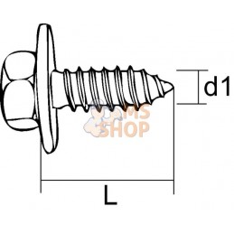 Vis auto-perforante 4,8x13mm, tête hexagonale 8mm, DIN 6901 Kramp | KRAMP Vis auto-perforante 4,8x13mm, tête hexagonale 8mm, DIN