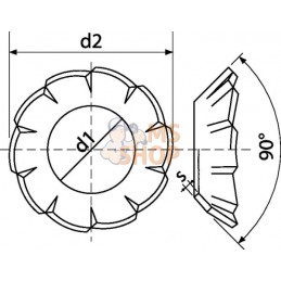 Rondelle frein dentelée M10x19x0,4mm, Acier zingué DIN 6798 Kramp | KRAMP Rondelle frein dentelée M10x19x0,4mm, Acier zingué DIN