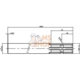 Arbre L=6000 1.3/8-6 1 côté | KRAMP Arbre L=6000 1.3/8-6 1 côté | KRAMPPR#506362