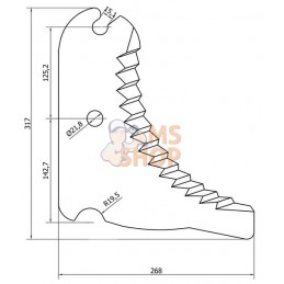Couteau pour presse à balles rondes adapté à Pöttinger, Rollprofi | NON ORIGINAL Couteau pour presse à balles rondes adapté à Pö