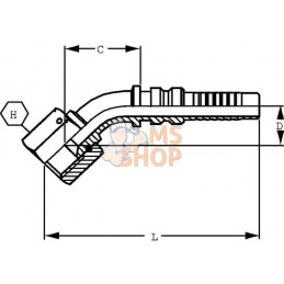 Raccord à sertir 4SH-DN20-1,1/16" UNF-45° | ALFAGOMMA Raccord à sertir 4SH-DN20-1,1/16" UNF-45° | ALFAGOMMAPR#1127490