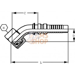 Raccord à sertir 4SH-DN20-20S-M30x2,0-45° | ALFAGOMMA Raccord à sertir 4SH-DN20-20S-M30x2,0-45° | ALFAGOMMAPR#1127582