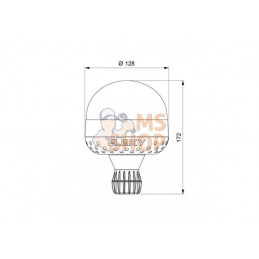 Feu LED, 9W, 10-30V, ambre, montage sur poteau flexible Autoblok, double clignotement, Ø128mmx172mm, VENUS | VIGNAL Feu LED, 9W,