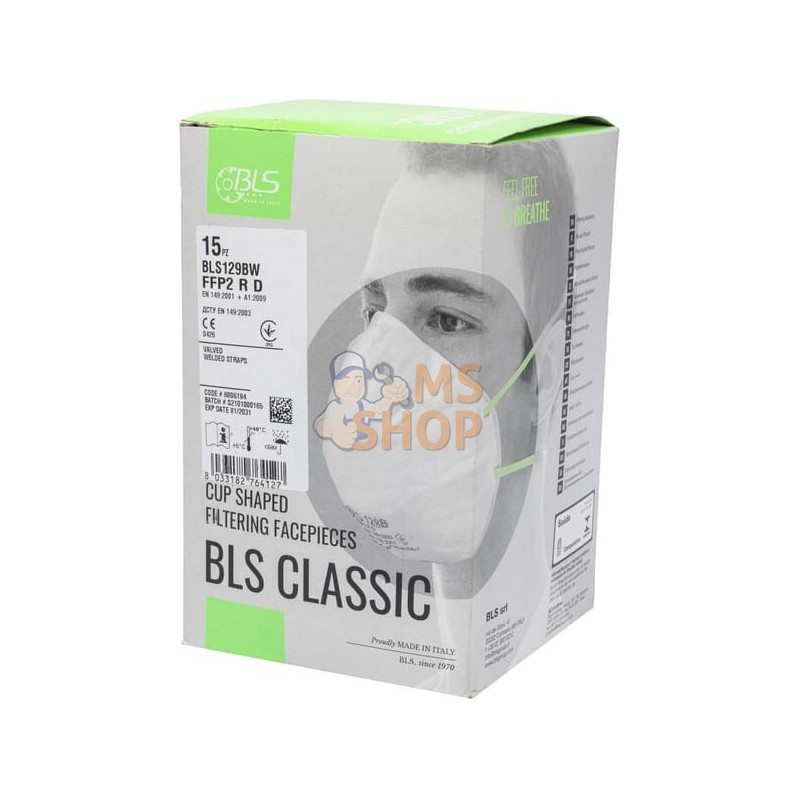 BLS 129BW FFP2 RD masque à valve 15pcs | BLS BLS 129BW FFP2 RD masque à valve 15pcs | BLSPR#1127729