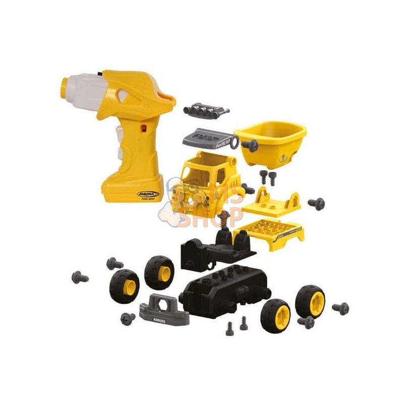 Camion benne premier kit RC 27 pièces avec tournevis sans fil | JAMARA Camion benne premier kit RC 27 pièces avec tournevis sans