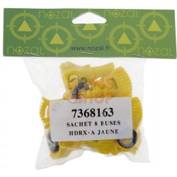 Jeu de buses à injection d'air (8 pièces) HDRX-A 120° 02 jaune | NOZAL Jeu de buses à injection d'air (8 pièces) HDRX-A 120° 02 