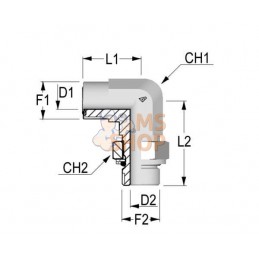 Coude 90° ORFS 13/16" M16x1,5 | NON ORIGINAL Coude 90° ORFS 13/16" M16x1,5 | NON ORIGINALPR#1142134