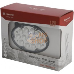 Phare de travail LED, 39 W, 3500 lm, ovale, 10/30 V, 138x93x69 mm, faisceau large, 13 LED, Kramp | KRAMP Phare de travail LED, 3