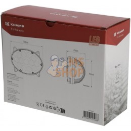 Phare de travail LED, 39 W, 3500 lm, ovale, 10/30 V, 138x93x69 mm, faisceau large, 13 LED, Kramp | KRAMP Phare de travail LED, 3
