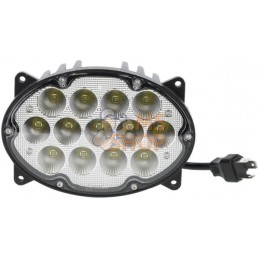 Phare de travail LED, 65 W, 5200 lm, ovale, 10/30 V, 161x110*90 mm, faisceau large, 13 LED, H4, faisceau haut/bas, Kramp | KRAMP