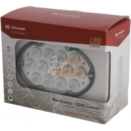 Phare de travail LED, 65 W, 5200 lm, ovale, 10/30 V, 161x110*90 mm, faisceau large, 13 LED, H4, faisceau haut/bas, Kramp | KRAMP