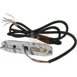 Feu clignotant LED, rectangulaire, 10/30V, orange, 130x30x7mm, 6 LED's, Kramp | KRAMP Feu clignotant LED, rectangulaire, 10/30V,