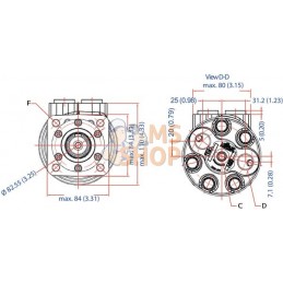 Moteur or arb Ø25,Fl.C,Endport | WHITE Moteur or arb Ø25,Fl.C,Endport | WHITEPR#1143058