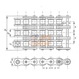 Chaîne à rouleaux triple 06B3 | REXNORD Chaîne à rouleaux triple 06B3 | REXNORDPR#1144129