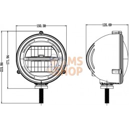 Phare LED, rond, 10-30 V, à boulonner, Ø 150 mm, Kramp | KRAMP Phare LED, rond, 10-30 V, à boulonner, Ø 150 mm, Kramp | KRAMPPR#