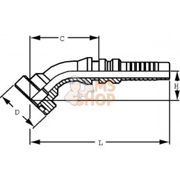 Raccord à sertir 4SH-DN16 avec flasque ø41,3 mm 45° | ALFAGOMMA Raccord à sertir 4SH-DN16 avec flasque ø41,3 mm 45° | ALFAGOMMAP