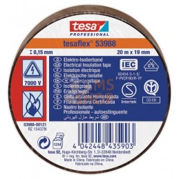 Ruban isolant électrique en PVC souple, brun, 20m x 19mm TesaFLEX® | TESA Ruban isolant électrique en PVC souple, brun, 20m x 19
