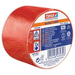 Ruban d'isolation électrique en PVC souple, rouge, 25m x 50mm TesaFLEX® | TESA Ruban d'isolation électrique en PVC souple, rouge