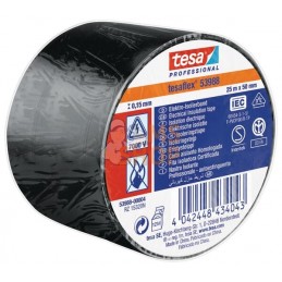 Ruban d'isolation électrique en PVC souple, noir, 25m x 50mm TesaFLEX® | TESA Ruban d'isolation électrique en PVC souple, noir, 