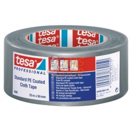 Ruban, tissu, enduit de PE standard, blanc, 25m x 50mm, TesaBAND® | TESA Ruban, tissu, enduit de PE standard, blanc, 25m x 50mm,