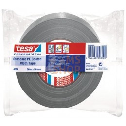 Ruban, tissu, enduit de PE standard, gris, 50m x 50mm, TesaBAND® | TESA Ruban, tissu, enduit de PE standard, gris, 50m x 50mm, T