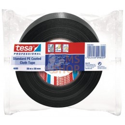 Ruban, tissu, enduit de PE standard, noir, 50m x 50mm, TesaBAND® | TESA Ruban, tissu, enduit de PE standard, noir, 50m x 50mm, T