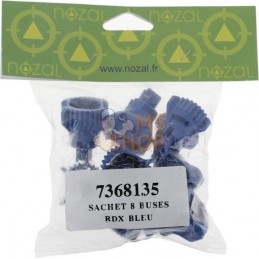 Jeu de buses à injection d'air (8 pièces) RDX 120° 03 bleu | NOZAL Jeu de buses à injection d'air (8 pièces) RDX 120° 03 bleu | 