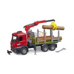 Camion à bois MB Arocs avec grue de chargement, grappin, 3 coffres | BRUDER Camion à bois MB Arocs avec grue de chargement, grap