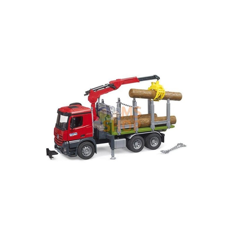 Camion à bois MB Arocs avec grue de chargement, grappin, 3 coffres | BRUDER Camion à bois MB Arocs avec grue de chargement, grap