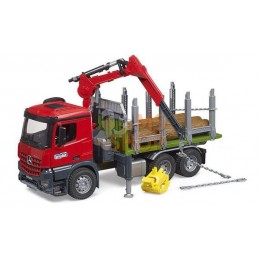 Camion à bois MB Arocs avec grue de chargement, grappin, 3 coffres | BRUDER Camion à bois MB Arocs avec grue de chargement, grap