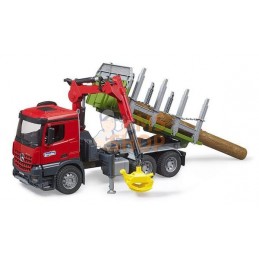 Camion à bois MB Arocs avec grue de chargement, grappin, 3 coffres | BRUDER Camion à bois MB Arocs avec grue de chargement, grap