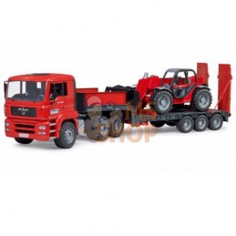 Camion surbaissé Manitou MAN TGA avec chargeur télescopique MLT 633  | BRUDER Camion surbaissé Manitou MAN TGA avec chargeur tél