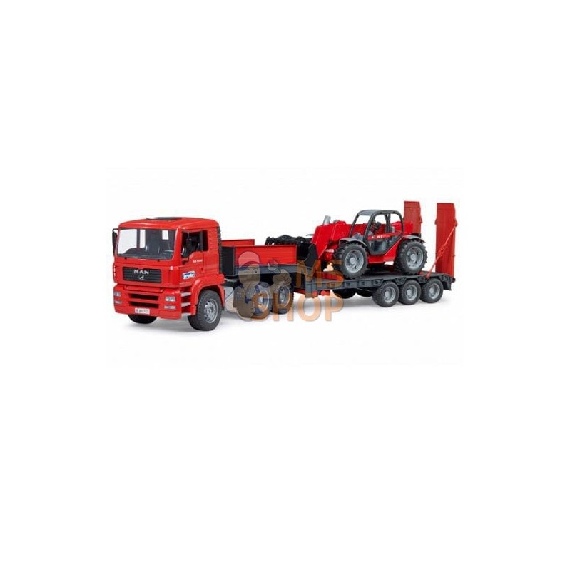 Camion surbaissé Manitou MAN TGA avec chargeur télescopique MLT 633  | BRUDER Camion surbaissé Manitou MAN TGA avec chargeur tél