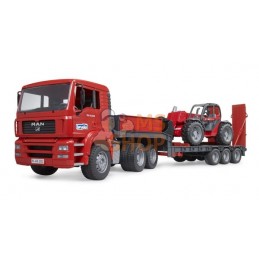 Camion surbaissé Manitou MAN TGA avec chargeur télescopique MLT 633  | BRUDER Camion surbaissé Manitou MAN TGA avec chargeur tél