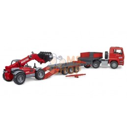 Camion surbaissé Manitou MAN TGA avec chargeur télescopique MLT 633  | BRUDER Camion surbaissé Manitou MAN TGA avec chargeur tél
