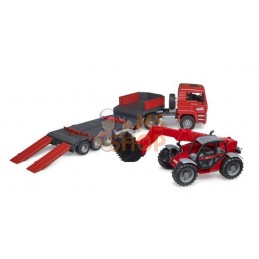 Camion surbaissé Manitou MAN TGA avec chargeur télescopique MLT 633  | BRUDER Camion surbaissé Manitou MAN TGA avec chargeur tél