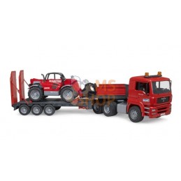 Camion surbaissé Manitou MAN TGA avec chargeur télescopique MLT 633  | BRUDER Camion surbaissé Manitou MAN TGA avec chargeur tél