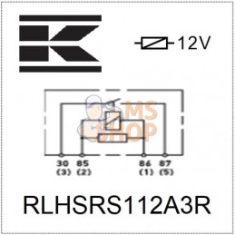 Relais de puissance 12V, normalement ouvert, 70A, avec résistance, avec support | KRAMP Relais de puissance 12V, normalement ouv